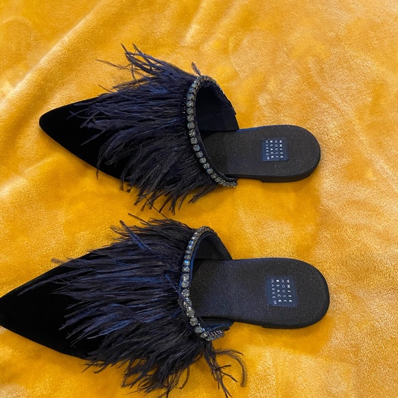 WHBM feather Mules - Picture 3 of 4